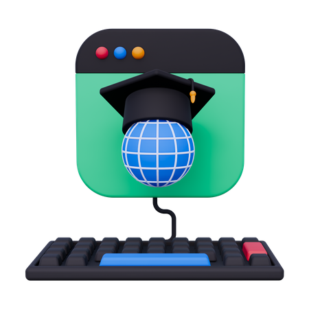 Apprentissage en ligne  3D Icon