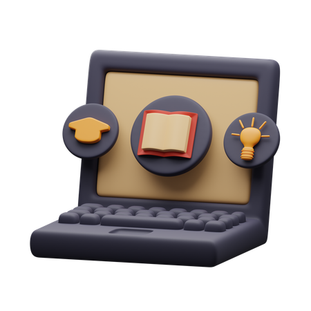 Apprentissage en ligne  3D Icon