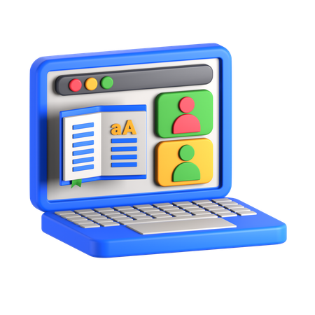 Apprentissage en ligne  3D Icon