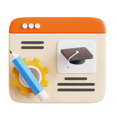 Apprentissage en ligne  3D Icon
