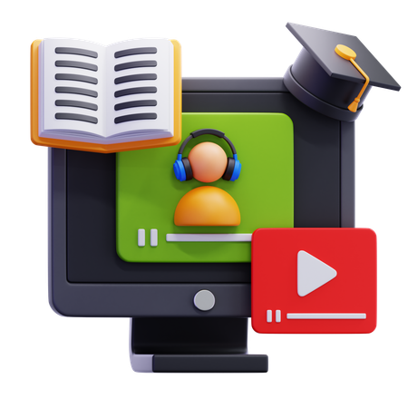 Apprentissage en ligne  3D Icon