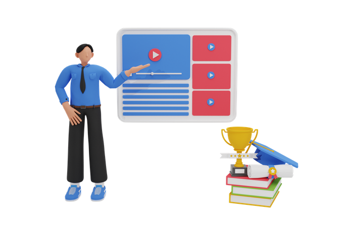 Apprentissage en ligne  3D Icon