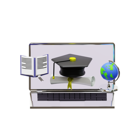 Apprentissage en ligne  3D Illustration