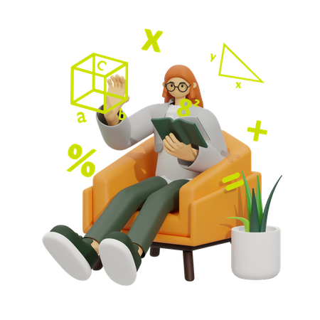 Apprendre les mathématiques  3D Illustration