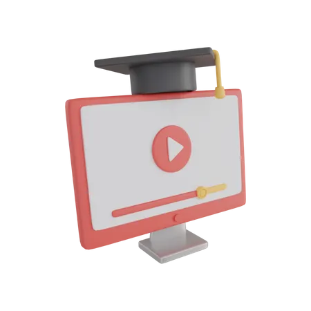 Apprentissage vidéo en ligne  3D Illustration