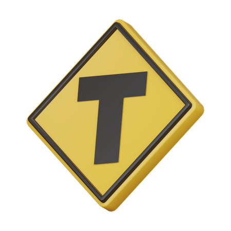 Approaching junction sign  3D Icon