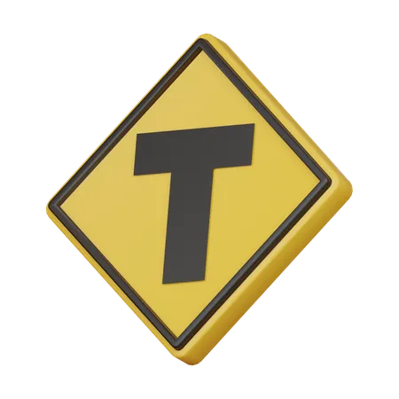 Approaching junction sign  3D Icon