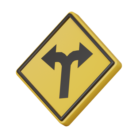 Approaching junction sign  3D Icon