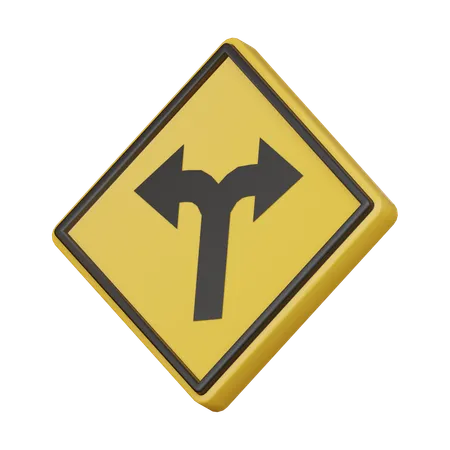 Approaching junction sign  3D Icon