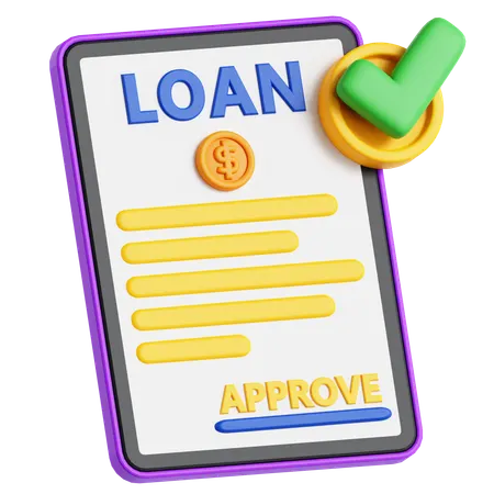 Approbation du prêt  3D Icon