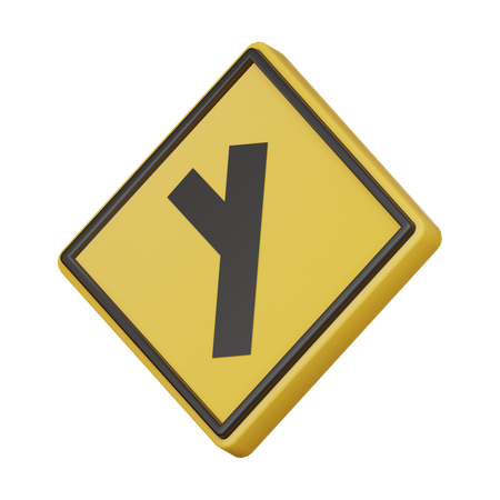 Approching junction sign  3D Icon