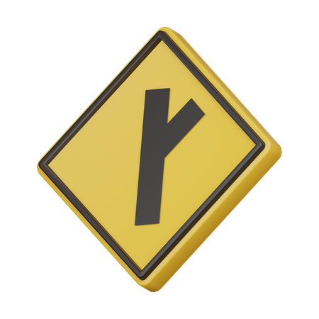 Approching junction sign  3D Icon