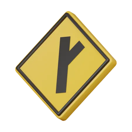 Approching junction sign  3D Icon