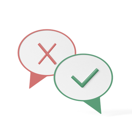 Approval And Rejection Message  3D Icon