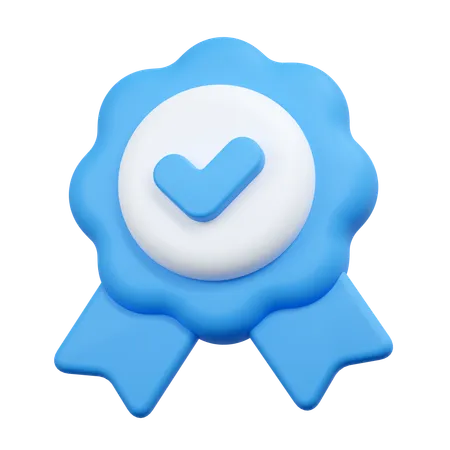 Approval Badge Illustration 3D Icon