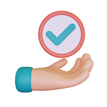 Approval Sign In Hand  3D Icon