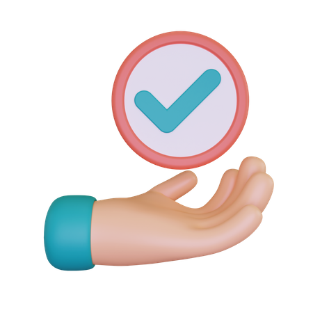 Approval Sign In Hand  3D Illustration