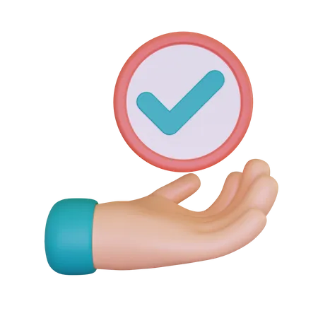 Approval Sign In Hand  3D Illustration