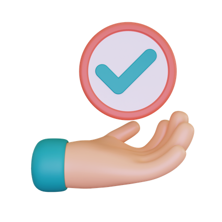 Approval Sign In Hand 3D Illustration