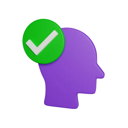 Approve Checklist Head 3 D Icon 3D Icon