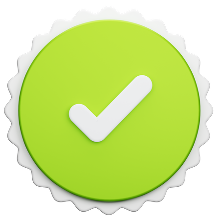 Approve Circle Button  3D Icon