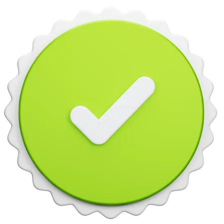 Approve Circle Button  3D Icon