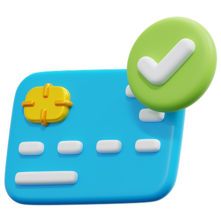 Approve Credit Card  3D Icon