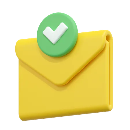 Approve Email Illustration 3D Icon