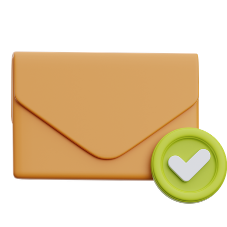 Approve Mail  3D Icon