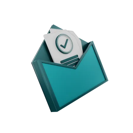 Approve Mail  3D Illustration