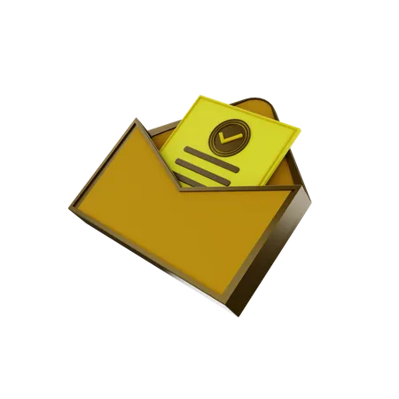 Approve Mail  3D Illustration