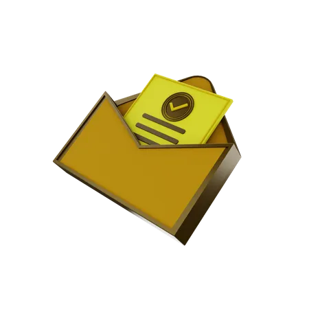 Approve Mail 3D Illustration