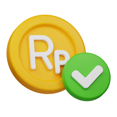 Approve Rupiah Coin  3D Icon