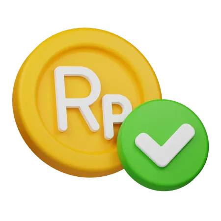 Approve Rupiah Coin  3D Icon