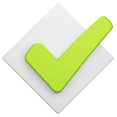 Approve Square Button  3D Icon