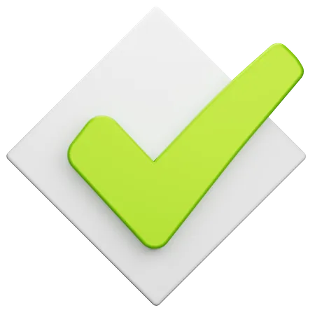 Approve Square Button  3D Icon