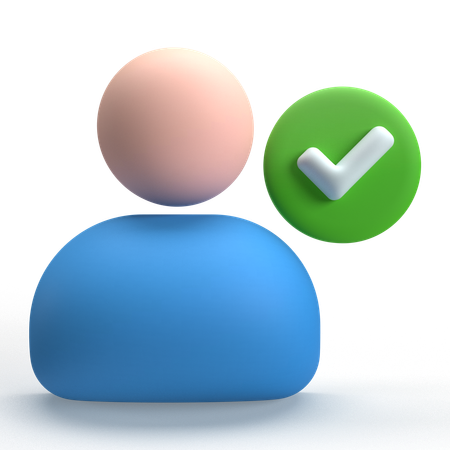 Approve User  3D Icon
