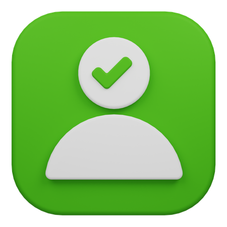 Approve User  3D Icon