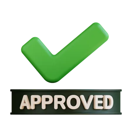 Approved  3D Icon