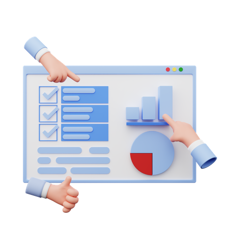 Approved analytical data  3D Illustration