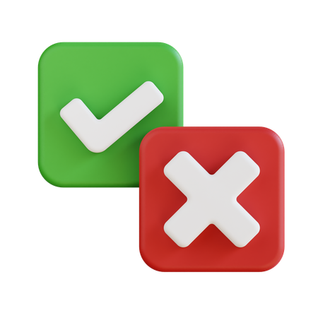 Approved and Rejected  3D Icon