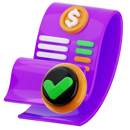 Approved Bill  3D Icon