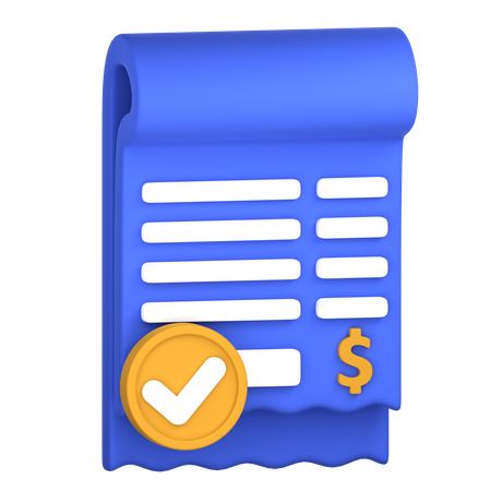 Approved Bill  3D Icon