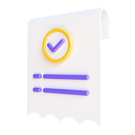 Approved Bill  3D Icon