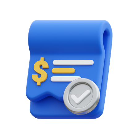 Approved Bill  3D Icon