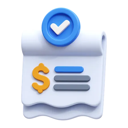 Approved Bill  3D Icon