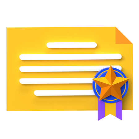 승인된 인증서  3D Icon