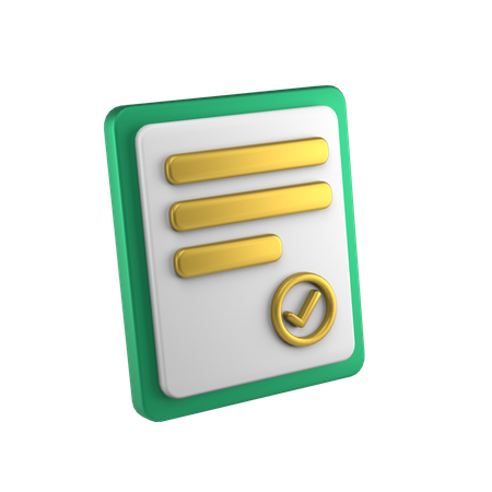 Approved Certificate  3D Icon