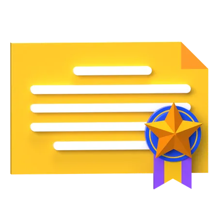 Approved Certificate  3D Icon