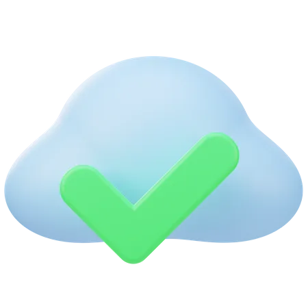 Approved Cloud 3 D Illustration 3D Icon